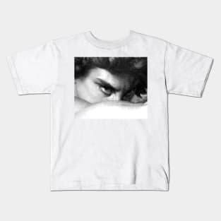 reinterpretation of the gaze of The Fallen Angel black and white (oil on canvas), Alexandre Cabanel Kids T-Shirt